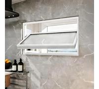 Fenêtres De Hangar Rotatives À 360° Fenêtre De Cabanon Rectangulaire Avec Montage Encastré, Fenêtres En Verre Trempé Avec Isolation Et Ventilation Fenêtre Coulissante Aluminium(White,80x40cm)