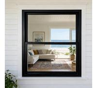 Fenêtres de sous-sol de remplacement en verre trempé, fenêtres pour abris anti-tempête, fenêtres pour maisons mobiles, fenêtres à guillotine simple pour restaurants(Black,30X120CM)