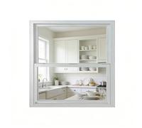 Fenêtres de sous-sol de remplacement en verre trempé, fenêtres pour abris anti-tempête, fenêtres pour maisons mobiles, fenêtres à guillotine simple pour restaurants(White,50X140CM)