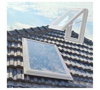 Fenêtres de Toit pour Toit de Maison, Sous-Sol, 50 60 70 80 90 100cm Puits de Lumière pour Toit Plat ou Incliné，Fenêtre de Sortie de Secours en Verre Trempé, Blanc, L*W 60x60cm