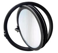 Fenêtres pivotantes en verre trempé, Fenêtre ronde pivotante à 360° en verre trempé et alliage d'aluminium, noir blanc, plusieurs tailles(Black 1,110cm/43.3in)