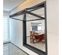 Fenêtres pliantes coulissantes en verre trempé, fenêtres pliantes coulissantes avec verre renforcé et poignée verrouillable, fenêtres en aluminium pour mobil-homes(WxH20x36in)