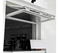 Fenêtres Pliantes pour Concessions, Fenêtres Coulissantes Pliables avec Verre Renforcé, Fenêtre Verticale pour Wagon-restaurant/Café/Boulangerie(White,WxH 44x32in/111.7x81.2cm)