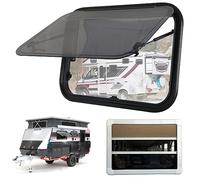 Fenêtres pour Camping-car, Fenêtre de Camping-car avec Pare-soleil, Verre Acrylique Double Couche, Protection contre les insectes, Moustiquaire pour RV Caravane Remorques,800x700mm
