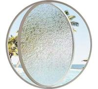 Fenêtres Rondes pivotantes en Verre, hublot pivotant en Verre trempé, fenêtre de cabanon pivotante à 360° personnalisée avec Film de Protection Solaire et Gants pour Chambre (Blanc A, 80 cm/