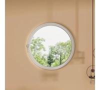 Fenêtres Rondes pivotantes en Verre, hublot pivotant en Verre trempé, fenêtre de cabanon rotative à 360° personnalisée avec Film de Protection Solaire et Gants pour Chambre (Blanc + transpar