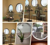 Fenêtres Rondes pivotantes en Verre, hublot pivotant en Verre trempé, fenêtre de cabanon rotative à 360° personnalisée avec Film de Protection Solaire et Gants pour Chambre (Noir + transpare