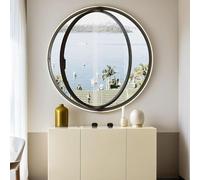 Fenêtres Rondes pivotantes en Verre, hublot Rond pivotant en Alliage d'aluminium avec Film de Protection Solaire et Gants, en Verre trempé pour pâtisserie (Noir + Transparent, 50 cm/19,6 po)