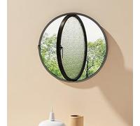 Fenêtres Rondes pivotantes en Verre, hublot Rond pivotant en Alliage d'aluminium avec Film de Protection Solaire et Gants, en Verre trempé pour pâtisserie (Noir A, 95 cm/37,3 po)