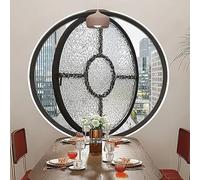 Fenêtres Rondes pivotantes en Verre, hublot Rond pivotant en Alliage d'aluminium avec Film de Protection Solaire et Gants, en Verre trempé pour pâtisserie (Noir + Noir, 65 cm / 25,5 po)