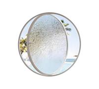Fenêtres Sous-sol Rondes Remplacement Fenêtre Salle Bain Avec Serrure Moustiquaire Bonne Isolation Phonique Rotative Verre Dépoli Fenêtres Maison Sous-sol(White,50cm)