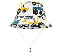 FenFang Chapeau de Soleil Enfant, Casquette de Plage Bebe Chapeau de Pêcheur Garçon Fille, Chapeau Bob Bord Large UV Protection, Chapeaux de Seau Dinosaure Été 1 2 3 4-8 Ans (Blanc, 1-2 Ans)