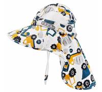 FenFang Chapeau de Soleil Enfant, Casquette de Plage Bebe Rabat Cou Protection Chapeau de Pêcheur Garçon Fille, Chapeau Bord Large Chapeaux de Seau Réglable (FR/ES, Âge, 3 Ans, 8 Ans, Bêcheur Blanc)