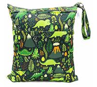 FenFang Sac à Couches Lavables, Sac Couches, Réutilisable Wetbag Sac Etanche Organisateur de Couches de Voyage Accrochable Double Fermeture éclair, Sac Fourre Tout pour Bébé, Plage Piscine Gym (Noir)