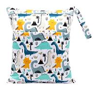 FenFang Sac à Couches Lavables, Sac Couches, Réutilisable Wetbag Sac Etanche Organisateur de Couches de Voyage Accrochable Double Fermeture éclair, Sac Fourre Tout pour Bébé, Plage Piscine Gym (Bleu)