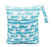 FenFang Sac à Couches Lavables, Sac Couches, Réutilisable Wetbag Sac Etanche Organisateur de Couches de Voyage Accrochable Double Fermeture éclair, Sac Fourre Tout pour Bébé, Gym