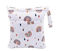 FenFang Sac à Couches Lavables, Sac Couches, Réutilisable Wetbag Sac Etanche Organisateur de Couches de Voyage Accrochable Double Fermeture éclair, Sac Fourre Tout pour Bébé, Gym