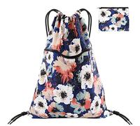 FenFang Sac à Dos Grand à Cordon en Tissu pour Sport, Gym, École - Cordelette Pratique pour Natation, Yoga, Voyage, Plage - Pour Fille, Garçon, Femme, Homme, Enfants