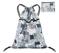 FenFang Sac à Dos Grand à Cordon - Tissu Sport Gym d'École de Serrage pour Fille Garçon - Cordelette pour Natation Yoga Voyage Plage Femme Homme Enfants