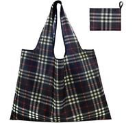 FenFang Sac Pliable Courses Poche Grande，Sac à Provisions Cabas Réutilisable, Sac Shopping Pliable Pochette Tissu, Sac Grocery Bandoulière pour Extérieur Voyage, 56 X 67 cm (Gris Foncé)