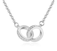 Feng Shui Accessoires pour Filles Bijoux/Colliers Collier Femme Double Anneau Pendentif Mode Rose Simple lumière Luxe clavicule chaîne pendentifs pour Femmes Cadeau d'anniversaire