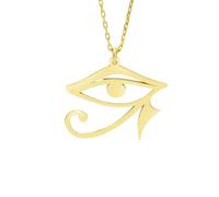 Feng Shui Accessoires pour Filles Collier amulette en Argent Sterling 925 Reiki Oeil d'Horus pour Hommes Femmes, Collier Minimaliste pour Les Yeux Qui voient Tout - Collier Vintage Oeil de Ra,