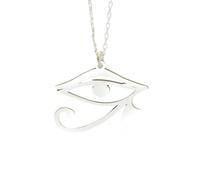 Feng Shui Accessoires pour Filles Collier amulette en Argent Sterling 925 Reiki Oeil d'Horus pour Hommes Femmes, Collier Minimaliste pour Les Yeux Qui voient Tout - Collier Vintage Oeil de Ra,