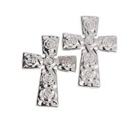 Feng Shui Accessoires pour Filles Collier de Croix Occidentale en Corde de Cuir en Argent Sterling 925 pour Femmes et Hommes, Ensemble de Boucles d'oreilles Collier de Croix Occidentale Classique