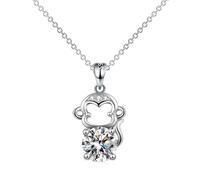 Feng Shui Accessoires pour Filles Collier de Singe en Argent Sterling 925 pour Femmes et Hommes, Colliers de singes Animaux, Pendentif Cage de Singe, Charme de Singe, Collier de Singe pour Filles,