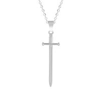 Feng Shui Accessoires pour Filles Collier épée Gothique en Argent Sterling 925 pour Hommes, Collier Katana avec Pendentif épée Vintage - Collier Poignard CZ Brillant pour Femmes, Collier épée