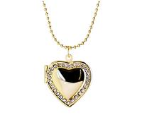 Feng Shui Accessoires pour Filles Collier médaillon Coeur en Argent Sterling 925 pour Femmes, Collier pendentifs Photo en Forme de Coeur Collier Pendentif médaillon, Collier médaillon Photo, Collier