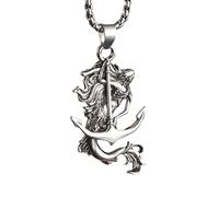 Feng Shui Accessoires pour Filles Collier Pirate en Argent Sterling 925 pour Hommes et Femmes, Collier de chaîne d'ancre Pirates des Caraïbes, Bijoux Pendentif Ancre de Marin, Collier de crâne,