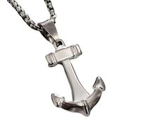 Feng Shui Accessoires pour Filles Collier Pirate en Argent Sterling 925 pour Hommes et Femmes, Collier de chaîne d'ancre Pirates des Caraïbes, Bijoux Pendentif Ancre de Marin, Collier de crâne,