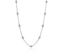 Feng Shui Accessoires pour Filles Collier Station Rond en Argent Sterling avec oxyde de Zirconium 16"-30" Cadeau d'anniversaire