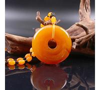 Feng Shui Ambre Richesse Pendentif Collier avec Boucle Harmonie Naturel Authentique Chakra Guérison Reiki Attirer La Richesse Amulette Bonne Fortune Ward Esprits Bonne Chance Collier,D