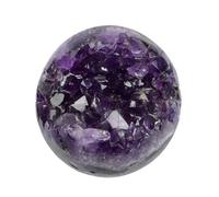 Feng Shui Amethyst Geode Crystal Ball, Purple Quartz Stone Ornaments, Cluster Sphere for Balancing Home and Office Decoration,400~500g Gemstone Stone