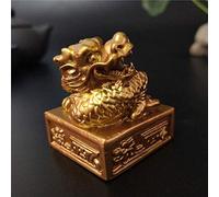 Feng Shui année Zodiaque Dragon Sculpture Statues Or Chinois Dragon Figurines Statue impérial Jade Sceau Artisanat décoration de la Maison 1130