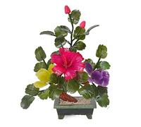 Feng Shui Arbre d'argent Arbre de Fortune Jade Pivoine Fleur en Pot Décoration de Salon Feng Shui Gem Décoration de la Maison Cadeau Simulation Arbre 12,6 Pouces Arbre en Cristal Bonsaï