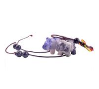 Feng Shui Blue Sodalite Rhinoceros and Elephant Amulet Hanging W Free Mxsabrina Red String Bracelet Y1270 by juanxian