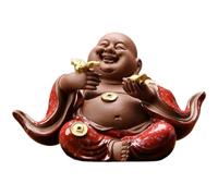 Feng Shui Bracket Light Figurine d'ornement de Bouddha, Petite Statue de Bouddha Riant Statue de Bouddha Heureux Petite Statue de Bouddha Mignonne Figurine de Moine Statue de Bouddha de Jardin de