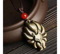 Feng Shui Collier en cristal d'obsidienne noire Obsidienne en or naturel Collier avec pendentif Dieu renard à neuf queues Attirer l'amour Conjurer les mauvais esprits, Pendentif unique ( Color : Singl