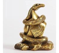 Feng Shui Copper Snake Statue Sculpture Home Decoration Figurine Room Decor Crafts Snake Mascotte Lucky Home Handicrafra Ornement Salon Room Bedroom Kitchen Decoration (Taille: 12 * 9 * 15cm)