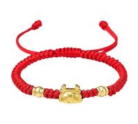 Feng Shui, de Richesse Feng Shui, Dragon boulette dorée, Talisman Animal du Zodiaque pour à Cordon Rouge, amulette de Dragon Gardien Antique Chinois pour la prospérité la Vie florissante