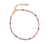 Feng Shui, en Rhodonite, en Cristal de Richesse, Masque de Renard, breloque en émail, à Quartz Chakra, chaîne en Forme de cœur, prospérité, Chance, Argent, Amour, Vacances, Cadeau pour Maman,