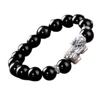 Feng Shui, Feng Shui Black Pi Xiu Pure Silver Pi Yao Crystal Charm Luck