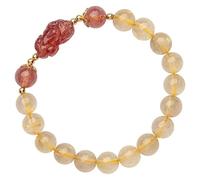 Feng Shui, Feng Shui Gold Rutilated Crsytal Strawberry Quartz Multi-Quartz Amulet Chakra Chakra Contre Les Mauvais Esprits