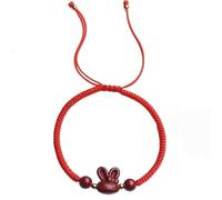 Feng Shui, Feng Shui Rouge Violet Sable cinabre Lapin Talisman Fort pour 2026 année du Lapin de Richesse Chinois Cordon Rouge amulette Chakra pour la Chance, la prospérité, Re