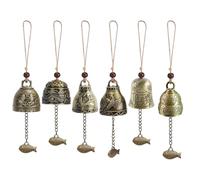 Lot de 6 carillons Feng Shui Feng Shui, carillon à vent Campanula, carillon de bénédiction, carillon éolien, cloches de sorcière, carillon à vent pour jardin à suspendre chance bénédiction