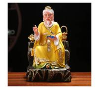 Feng Shui Ornements Feng Shui Dieu Médecine Roi Bouddha Statue Style Chinois Bouddha Décoration de Bureau à Domicile Décor de Table Sculpté à la Main Cadeaux Chanceux (Bleu/Or) Dieu de la Fortune