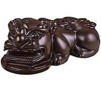 Feng Shui/Piyao Chinese Statues Home Decoration Artists Rosewood Decor Prosperity Figurine Attire la Richesse la Bonne Chance Home and Office 424 (Couleur: Brown/One)